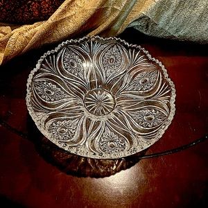 Vintage Nachtmann Bleik Crystal Bowl 24% Lead Germany Sawtooth Rim